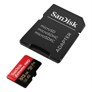 SanDisk Extreme Pro microSDXC 512 GB 200 MB/s A2 C10 V30 UHS-I U3 + SD Adaptr