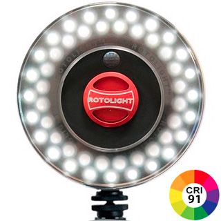 LED svetlo Rotolight RL48-B Stealth (CRI>91) + farebn filtre + driak / hot shoe (vystaven kus)