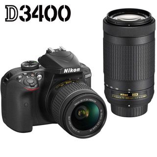 NIKON D3400 + AF-P 18-55 VR + 70-300 VR + 4x istenie ipu zadarmo !