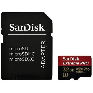 SanDisk Extreme Pro microSDHC 32 GB 100 MB/s A1 Class 10 UHS-I V30 + Adaptr