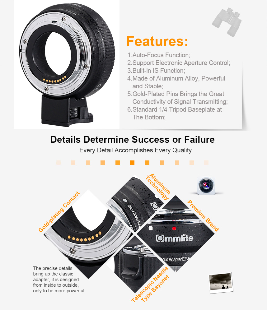 Commlite adapter Canon EF/ EF-S a Canon EOSM