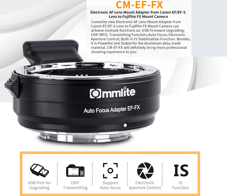 adapter Commlite Canon EF Fujifilm X