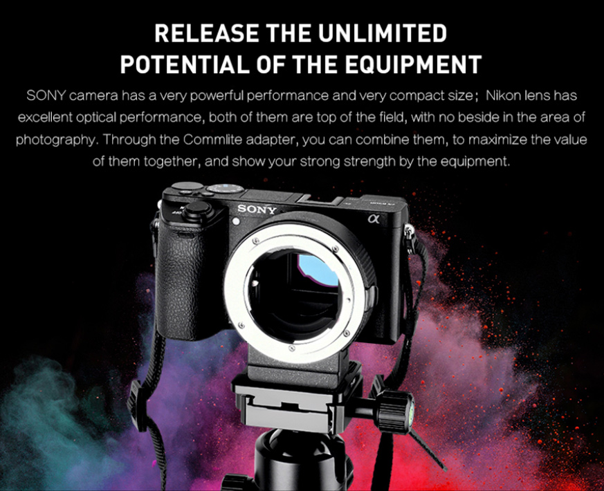adapter commlite Nikon F na Sony E-Mount