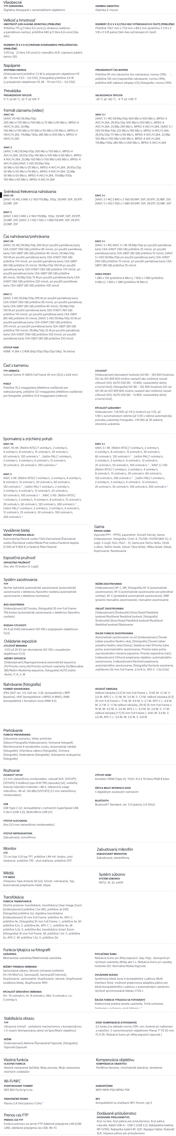 sony fx3 specs