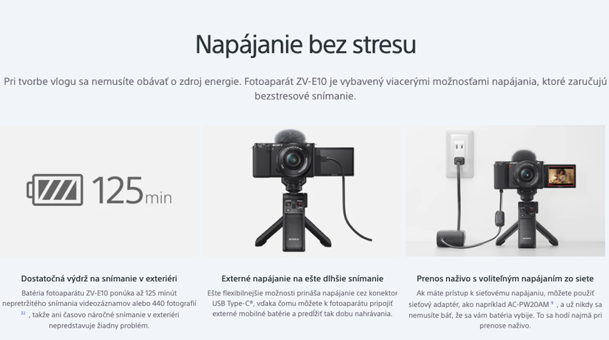 sony ZV-E10 fotoapart na vlogovanie