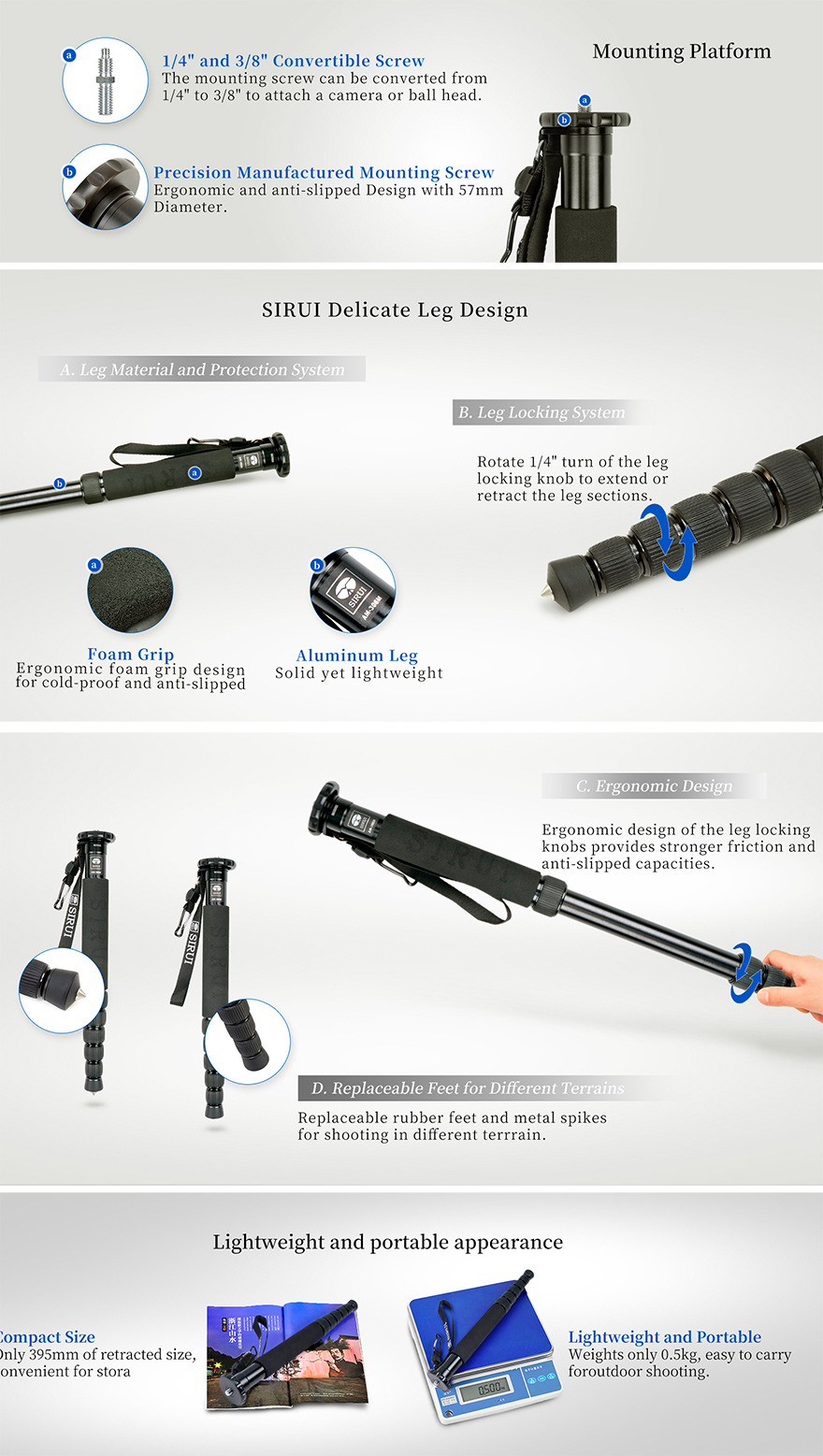 monopod sirui P306