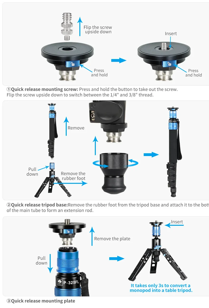 SIRUI Monopod P-325FS