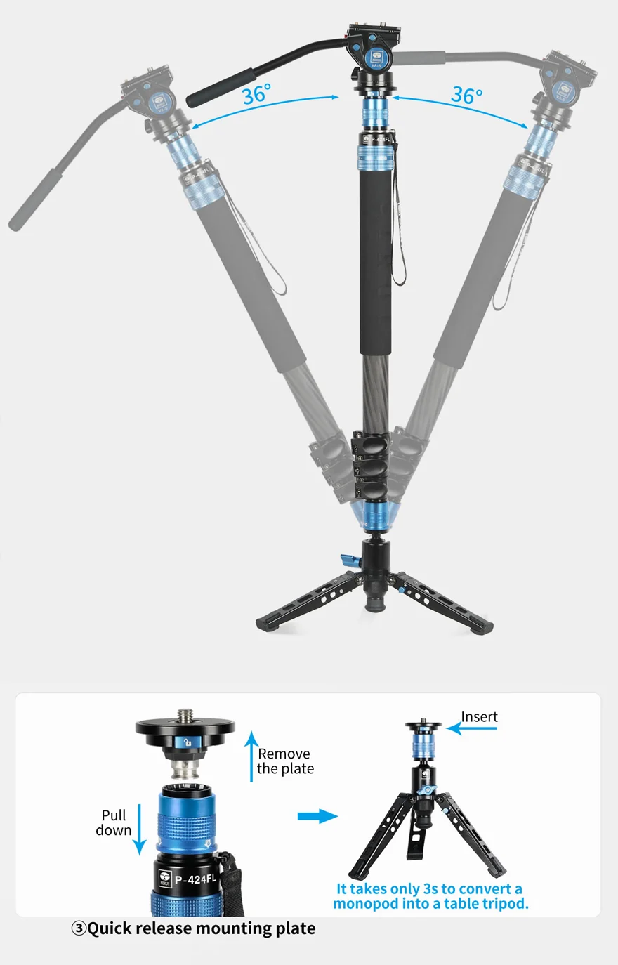 SIRUI  Monopod P-424FS