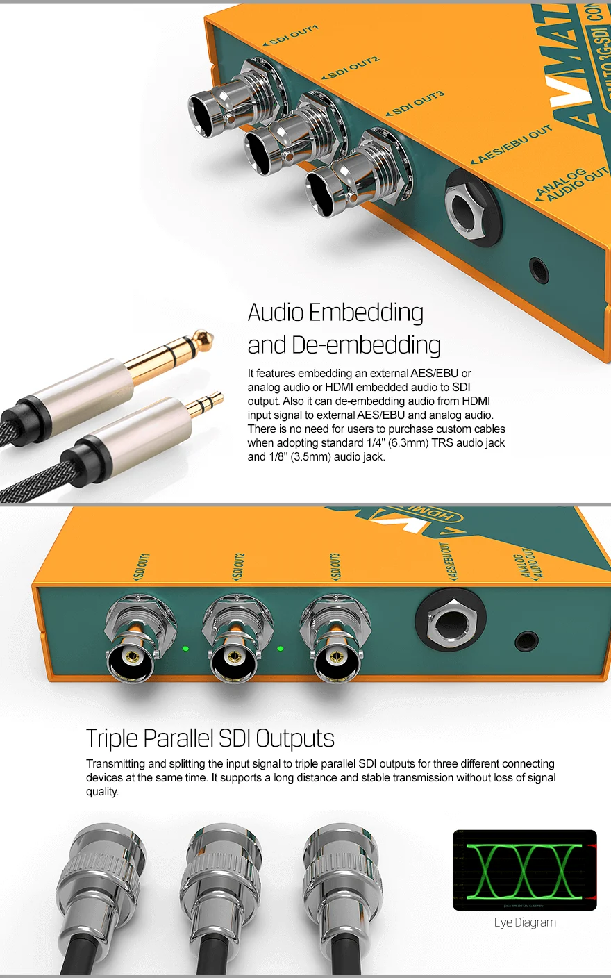 AVMATRIX SC2031 HDMI to 3G-SDI Scaling Converter