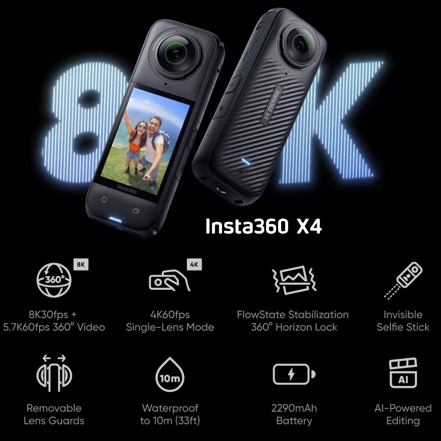 Insta360 X4 360 8K akn kamera