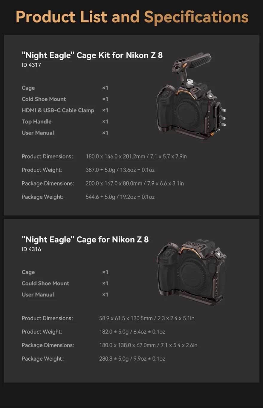 SMALLRIG 4317 Cage Kit "Night Eagle" Nikon Z 8
