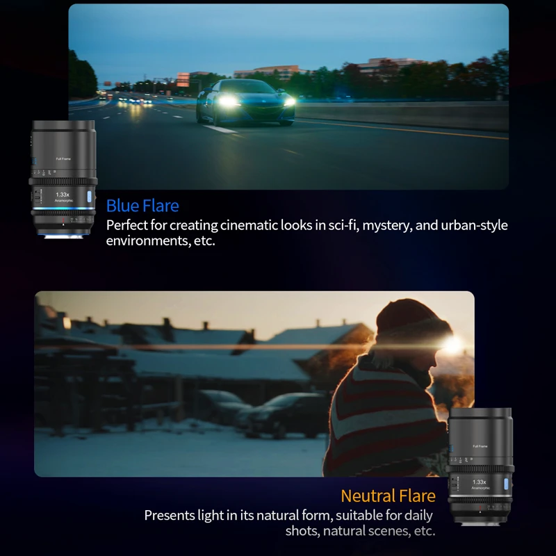 SIRUI Astra Series 50mm, 75mm,100mm T1.8 1.33X Full-frame Auto Focus Anamorphic Cine Lens Kit