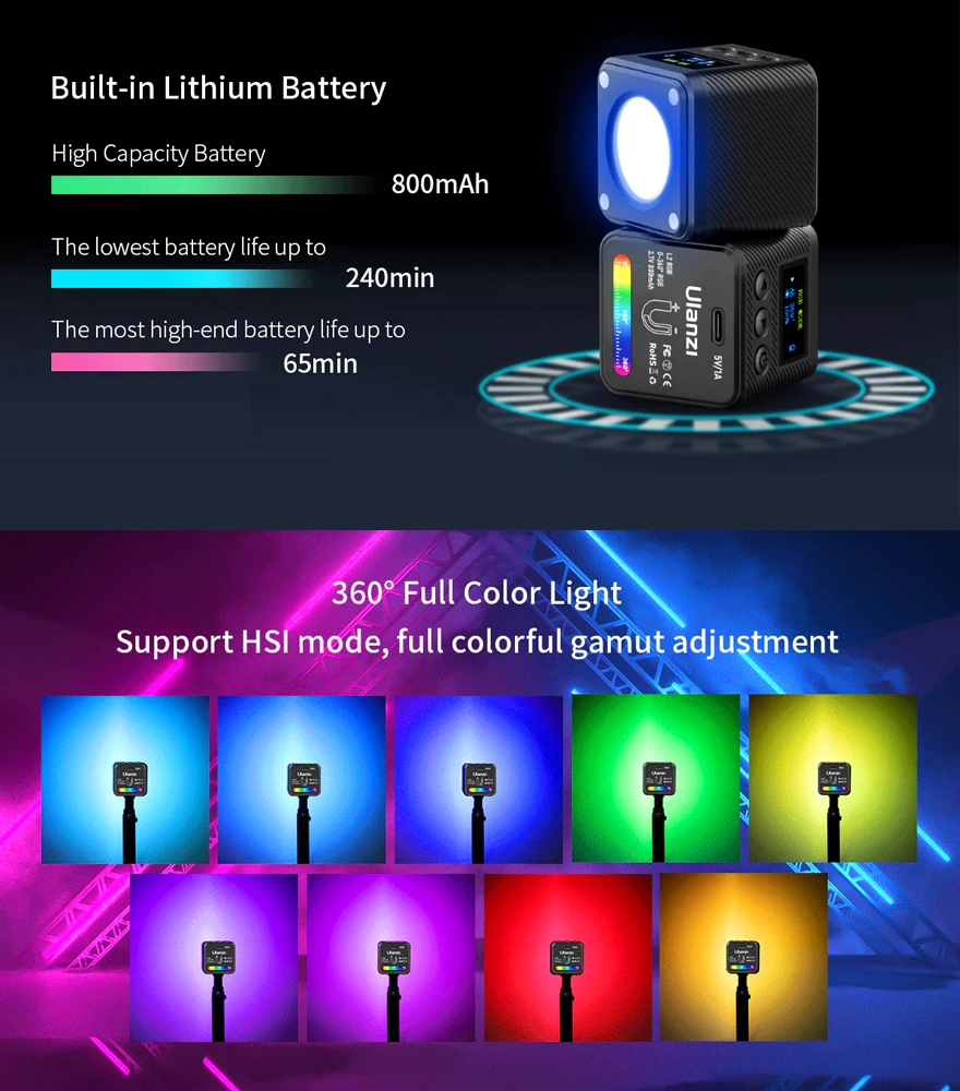 Ulanzi RGB LED svetlo Mini  L2