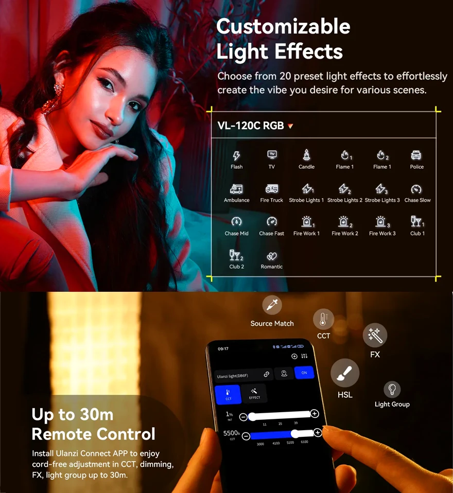 Ulanzi V-120C RGB LED svetlo