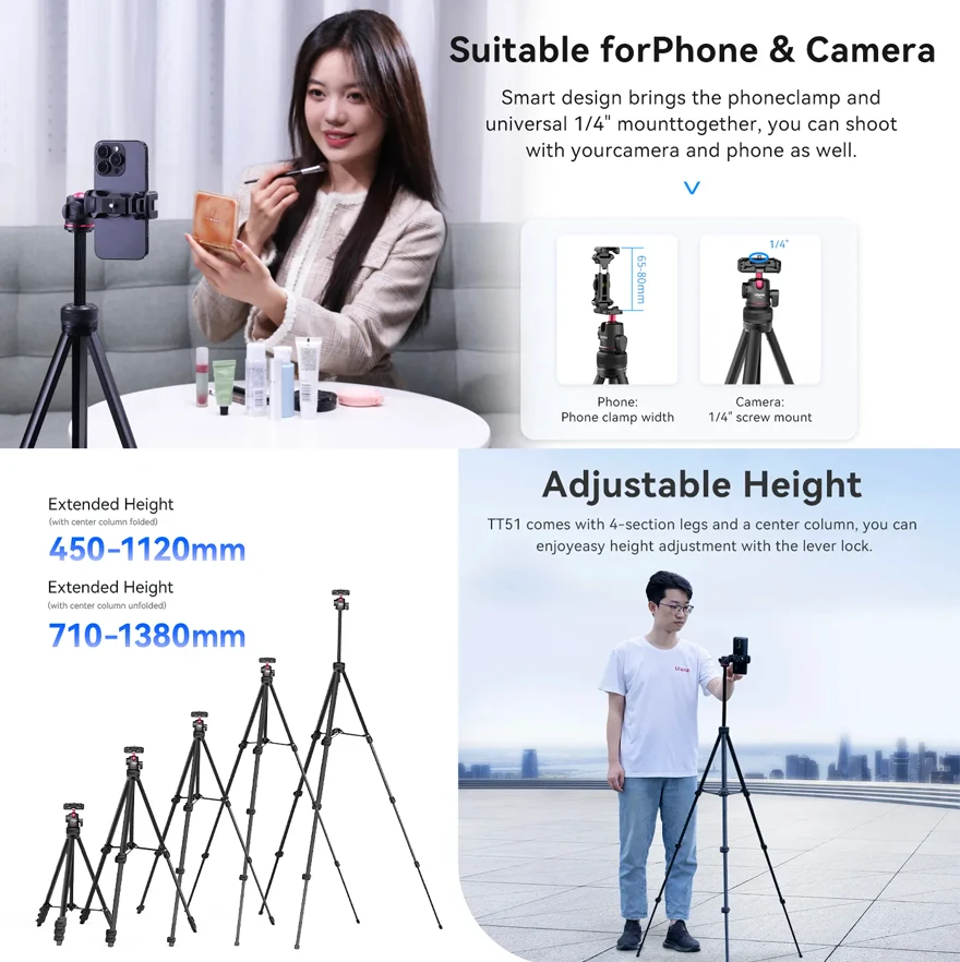 Ulanzi Vlog tripod + driak na smartfn