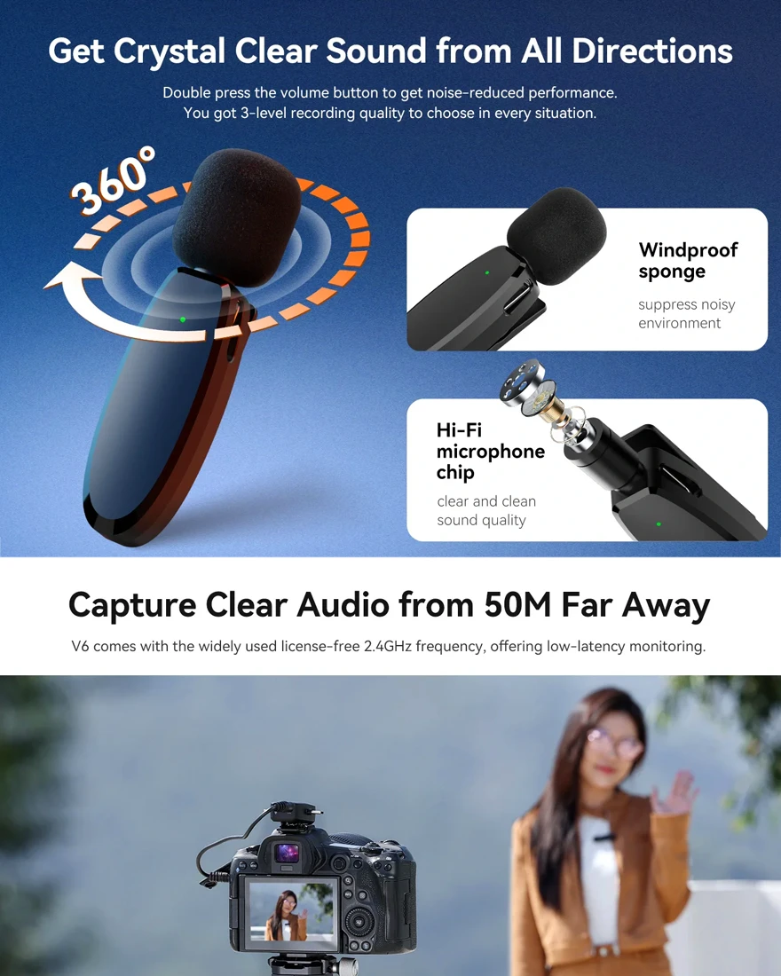 Ulanzi V6 Wireless Audio Kit USB-C / Lightning 