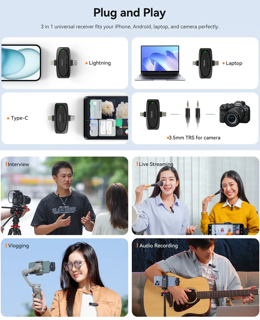 Ulanzi V6 Wireless Audio Kit USB-C / Lightning 