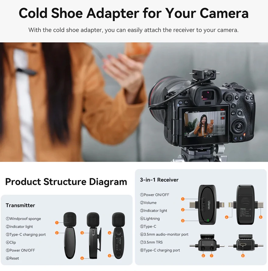Ulanzi V6 Wireless Audio Kit USB-C / Lightning 