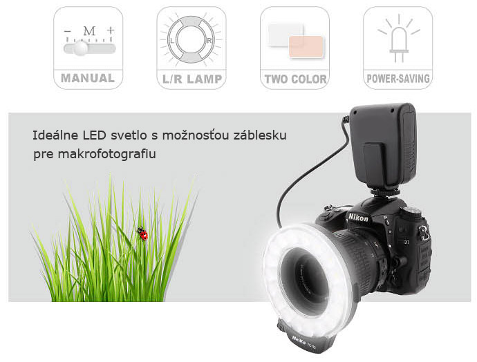 kruhove led svetlo makro