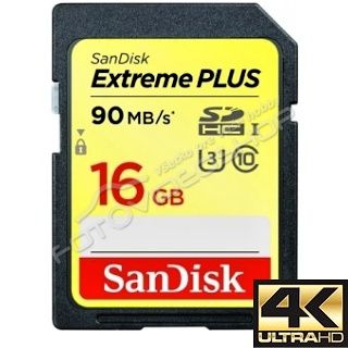 SanDisk Extreme Plus SDHC 16 GB 90 MB/s Class 10 UHS-I