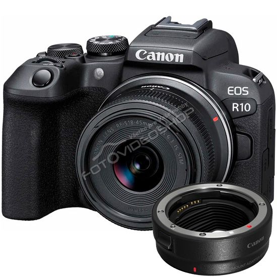 Canon EOS R10 + RF-S 18-45 mm f/4,5-6,3 IS STM + adaptér EF-EOS R