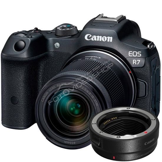 Canon EOS R7 + RF-S 18-150 mm f/3,5-6,3 IS STM + adaptér EF-EOS R
