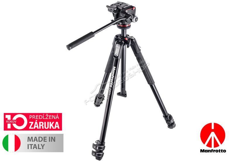 Manfrotto 190X aluminium 3-Section Tripod with XPR MK190X3-2W
