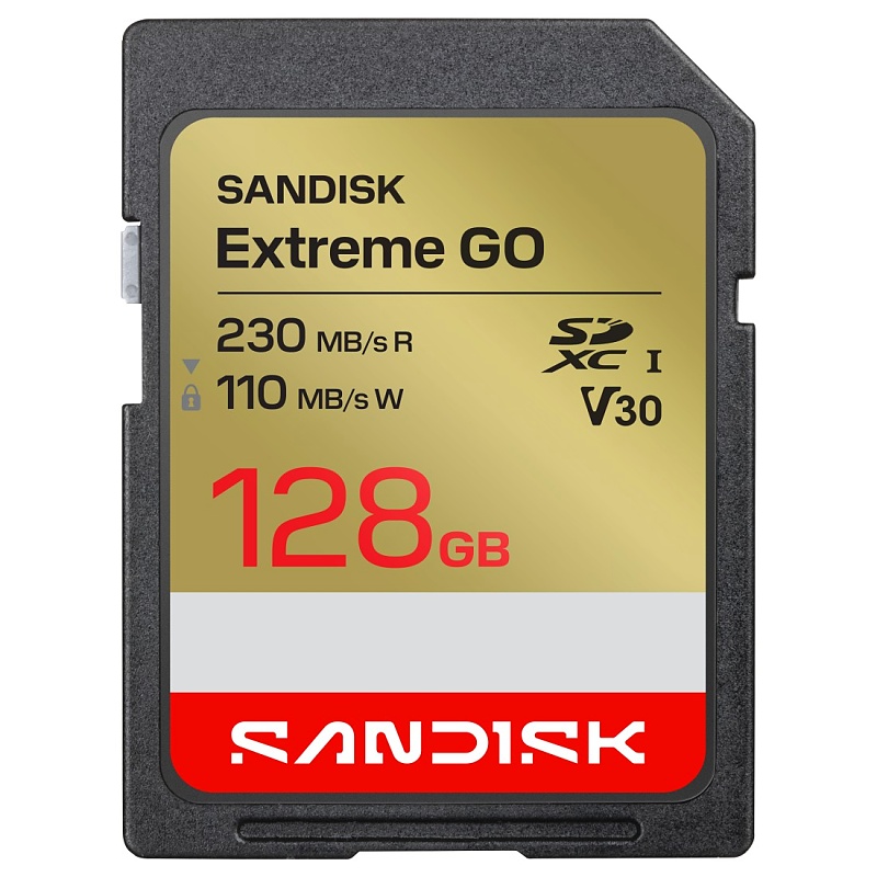 SanDisk SDXC Extreme GO 128GB (UHS-1, R 230MB/s / W110MB/s, 4K)