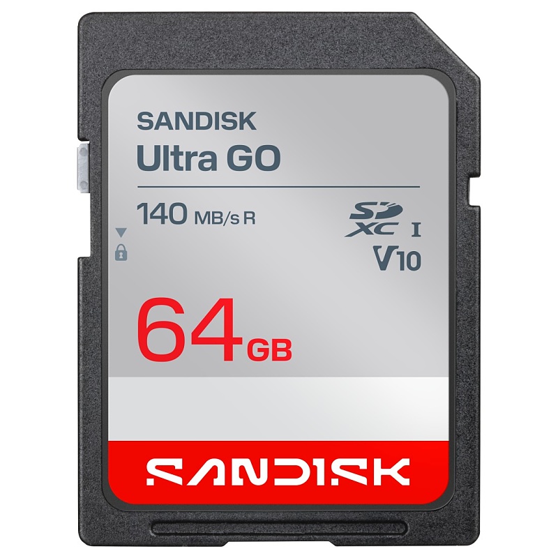 SanDisk SDXC Ultra GO 64GB (UHS-1, V10, U1, C10, R140MB/s, Full HD Video)