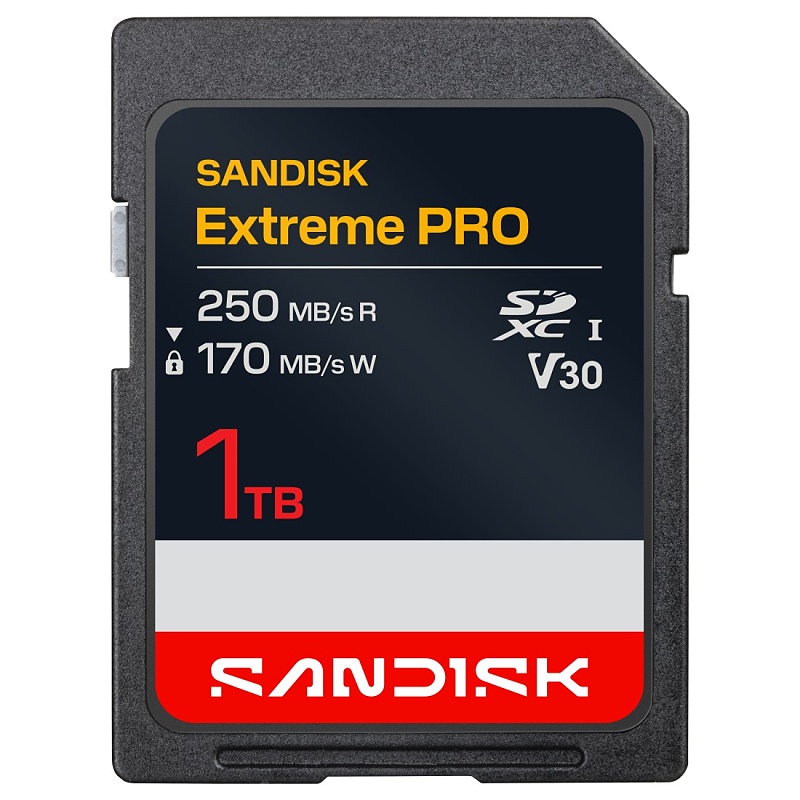 SanDisk SDXC Extreme PRO 1TB (UHS-I, V30, U3, R250 MB/s / W170MB/s, 4K UHD)