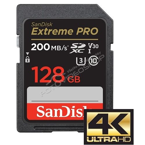 SanDisk Extreme Pro SDXC 128 GB 200 MB/s class 10 UHS-I U3 V30
