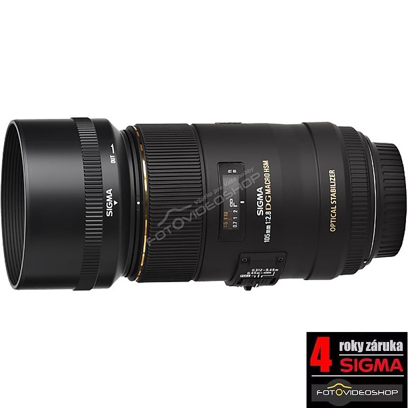 Sigma 105mm f2,8 EX DG OS Macro HSM pre Nikon objektív + 4 ROKY ZÁRUKA !