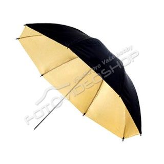 Štúdiový dáždnik zlatá / čierna 102cm