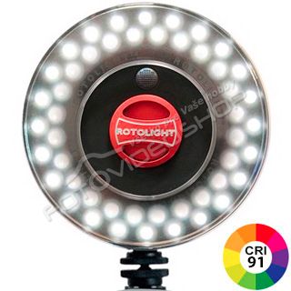 LED svetlo Rotolight RL48-B ‘Stealth’ (CRI>91) + farebné filtre + držiak / hot shoe