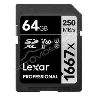 Lexar Pro 1667X SDXC U3 UHS-II (V60) R250/W120 64GB