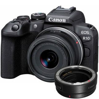 Canon EOS R10 + RF-S 18-45 mm f/4,5-6,3 IS STM + adaptr EF-EOS R