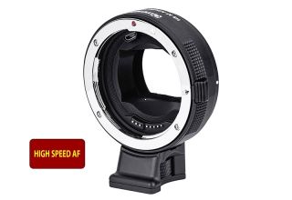 Commlite CM-EF-E HS adaptr Canon EF, EF-S / fotoaparty E-Mount