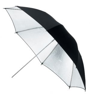 Foto dáždnik strieborná / čierna 85cm