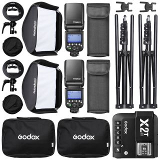 Godox Outdoor set Canon ( 2x blesk TT685II, 2x softbox 60 x 60, 1x odpalova, 2x statv )