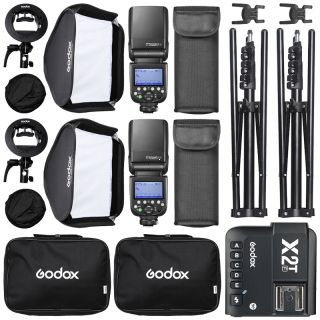 Godox Outdoor set Fujifilm ( 2x blesk TT685II, 2x softbox 60 x 60, 1x odpalova, 2x statv )