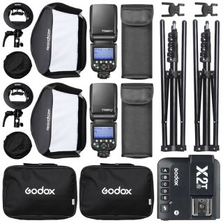 Godox Outdoor set Nikon ( 2x blesk TT685II, 2x softbox 60 x 60, 1x odpalova, 2x statv )