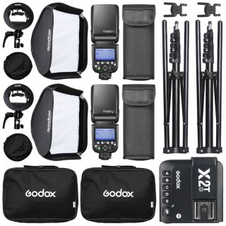 Godox Outdoor set Olympus / Panasonic ( 2x blesk TT685II, 2x softbox 60 x 60, 1x odpalova, 2x statv )