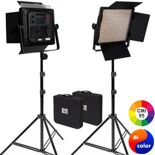 LED lights 600+600 bi-color 3200 / 5600K CRI<95, V-MOUNT tdiov svetl SET