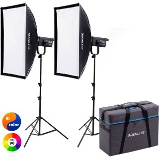 NANLITE FS-300B Bi-Colour 2 light kit with stand