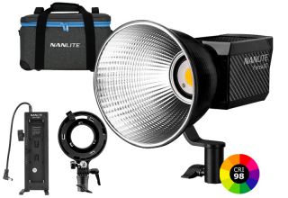 NANLITE Forza 60 LED svetlo CRI >98 (s filmovými efektami) + držiak batérií + Bowens adaptér