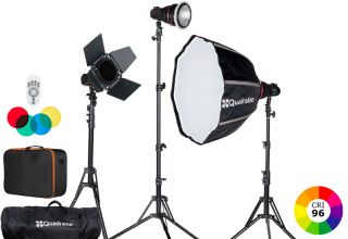 Quadralite SVL-400 LED 3 light kit Fresnel