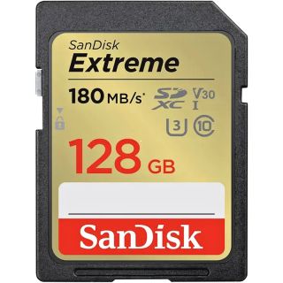 SanDisk Extreme SDXC Card 128 GB 180 MB/s Class 10 UHS-I U3 V30