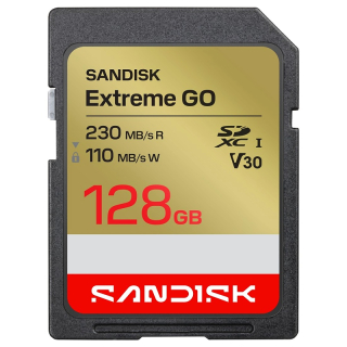 SanDisk SDXC Extreme GO 128GB (UHS-1, R 230MB/s / W110MB/s, 4K)