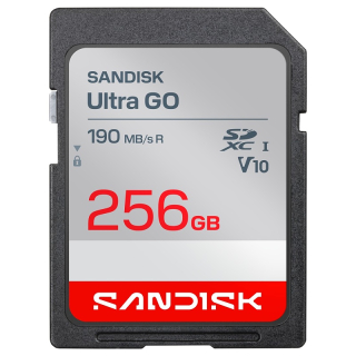 SanDisk SDXC Ultra GO 256GB (UHS-1, V10, U1, C10, R190MB/s, Full HD Video)