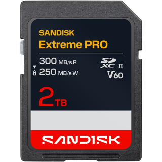 SanDisk SDXC Extreme PRO 2TB (UHS-II, V60, U3, C10, R300 MB/s /W250 MB/s, 6K)